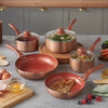 8 Piece Pan Set, Copper Stainless Steel Pan Set, Suitable For All Hob Types