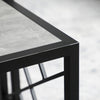 Set of 3 Nesting Coffee Tables Square Side Tables with Metal Frame, Grey