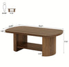 Oval Coffee Table, 2-Tier Modern Coffee Table Accent Center Table with Storage