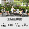 Garden Furniture Set 4 Seater Indoor Outdoor Conservatory Light Grey