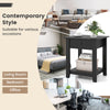3-Tier Modern Bedside Table Nightstand with Drawer Set of 2-Black