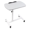 Adjustable Overbed Table Bedside Laptop Tray Table on Wheels Hospital Home Grey