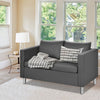 2 Seater PU Leather Accent Tub Sofa with Pillows