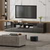 200cm All High Gloss White TV Stand Cabinet Unit Doors Storage with LED Cupboard