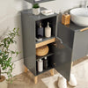 Bathroom Floor Cabinet Grey 3 Storage Shelves Vanity Organiser Furniture