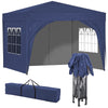 Pop Up Gazebo 3X3M Awning Canopy Party Tent Marquee 4 Sides Garden Outdoor Blue