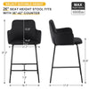 4Pcs Velvet Bar Stools Kitchen Breakfast Stool Seat Height 65cm Black