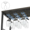 Modern 3Tier Bar Cabinet with Removable Rack & Mesh Door,Adjustable Shelves