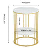 Gold Round Side End Table Coffee Table Clock Plant Stand for Living Room Bedroom