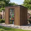4 x 8FT Garden Shed Metal Steel Pent Roof Outdoor Storage Shed Free Foundation
