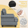 Mid-century Modern Accent Armchair Tufted Linen Club Chair with Extra Pillow