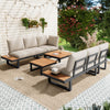 Garden Lounge Set w/ Coffee Tables, Corner Sofa Recliner Chairs, Patio Furniture