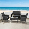 4 Seater Rattan Garden Furniture Set Patio Sofa Table Chairs Glass Outdoor