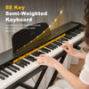 ♬Mustar 88 Key Semi Weighted Digital Piano Portable Keyboard Stool Chair