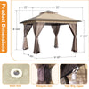 3.3 x 3.3m Outdoor Gazebo Canopy Party Tent Double Ventilated Roof Waterproof