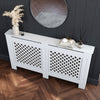 Radiator Cover MDF Wood Cross Pattern Grill Wall Cabinet Traditional Furniture