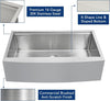 33in Kitchen Laundry Farmhouse Apron Sink Single Bowl Sink Stainless Steel Sink