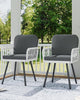 4 pcs Patio Garden Dining Chair with Cushion Metal Frame Rattan Wicker Armchair