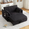 Modern Corduroy Sofa Bed 2-Seater Pull-Out Loveseat Sleeper w/ USB Ports