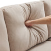 L-SHAPED CORNER SOFA, 3 SEATER PULL OUT SOFA SETTEE SOFA BED WITH STORAGE, BEIGE