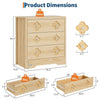 3 Drawer Chest of Drawers MDF Storage Unit Floral Front Crystal Handles Bedroom