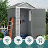 Plastic Garden Storage Shed Outdoor Storage House Tool Shed with Window，No Floor