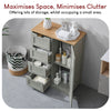 Priano Freestanding Bathroom Cabinet Unit Grey Vanity Cupboard Storage Unit
