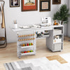 Portable Rolling Sewing Cabinet Craft Table Folding Table with storage