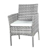 Garden Rattan Furniture 4 Piece Set Table Chairs Sofa Wicker Outdoor Patio Set