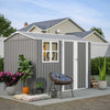 Garden Shed With Window Doors Outdoor Steel Apex Roof Tool Foundation