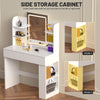 White Dressing Table Vanity Makeup Desk With 2 Drawers & LED Mirror & 4 Mrwtwdgc