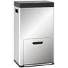 3 Compartment Kitchen Bin, Stainless Steel Pedal Bin for Recycling and Waste