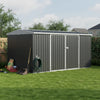 Large 14x8ft Metal Garden Storage Shed Lockable Door Grey Tool Storage Box