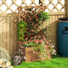 Wooden Planter, Trellis Raised Garden Bed Freestanding Outdoor Box with Drainage