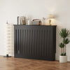 Radiator Cover Vertical Slat Modern Stylish MDF Wood White Black Cabinet Shelf
