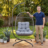 Hanging Rattan Egg Chair Garden Swing Chairs Patio Indoor Outdoor With Brihndauy
