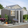 Garden Shed With Window Doors Outdoor Steel Apex Roof Tool Foundation