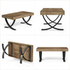 47.24-Inch Rectangle Coffee Table Industrial Wooden Center Table for Living Room