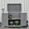 Garden Storage Tool Shed Cabinet Outdoor Wooden Box Shelves Organizer Cupboard