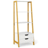 Home Office Versatile Bookcase Ladder Bookshelf-White