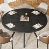Dining Table Round Wood Top Metal Base Farmhouse Industrial Kitchen Dining Room