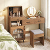 COSTWAY Makeup Vanity Table Vanity Desk with Mirror and Lights