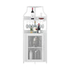 Corner Bar Cabinet with Wine Rack & Glass Holder,4 Tier Bar Unit with Mesh Door
