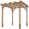 3 x 3 m Wooden Pergola Kit, Garden Gazebo Shelter for Climbing Vines, Dark Brown