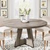 Round Dining Table for 4, 120 cm Farmhouse Kitchen Dinner Table for Living Room