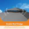 Outdoor Patio Gazebo Pavilion Canopy Double Roof w/LED Light & Bluetooth Speaker