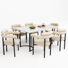 MODERN DINING CHAIRS SET OF 6 CREAM VELVET UPHOLSTERED PADDED SEAT ARMCHAIRS