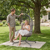 Hanging Rattan Egg Chair Garden Swing Chairs Patio Indoor Outdoor With Brihndauy