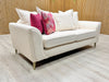 'Alyssia' 3 Seater Sofa Cream Boucle Fabric Self Piped Pillow Back RRP £1800