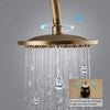 Antique Brass Bathroom Shower Mixer Taps Set Rain Round Twin Head Exposed Valve